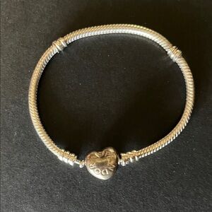 Pandora - Silver Heart Charm Bracelet 925 Silver
